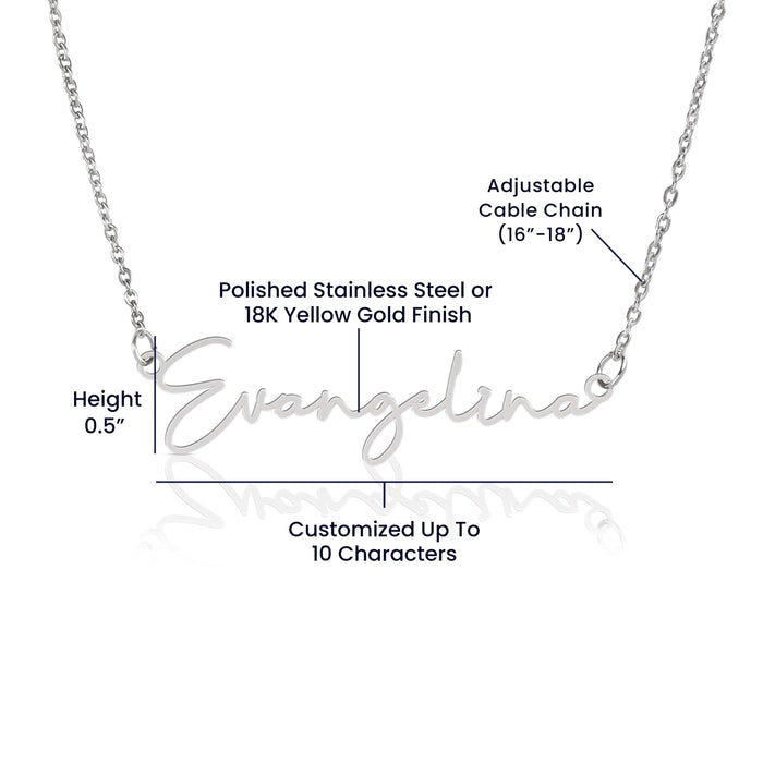 Daughter Gift, Signature Name Necklace: Straighten Your Crown