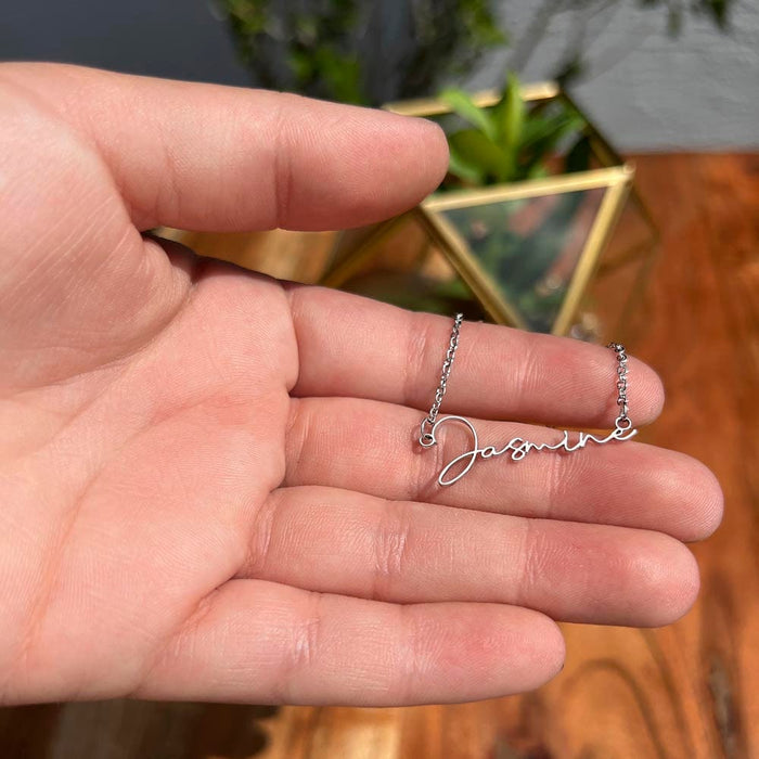 Daughter Gift, Signature Name Necklace: Straighten Your Crown