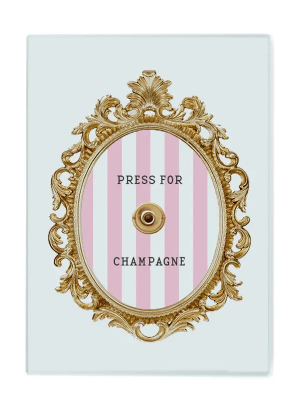Decorative Cutting Board/Wall Art - Press For Champagne Stripe