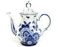 Delft Blue and White Hand Painted Floral Tea Pot, Holland #212