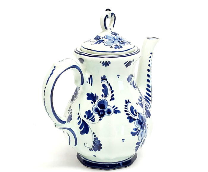 Delft Blue and White Hand Painted Floral Tea Pot, Holland #212