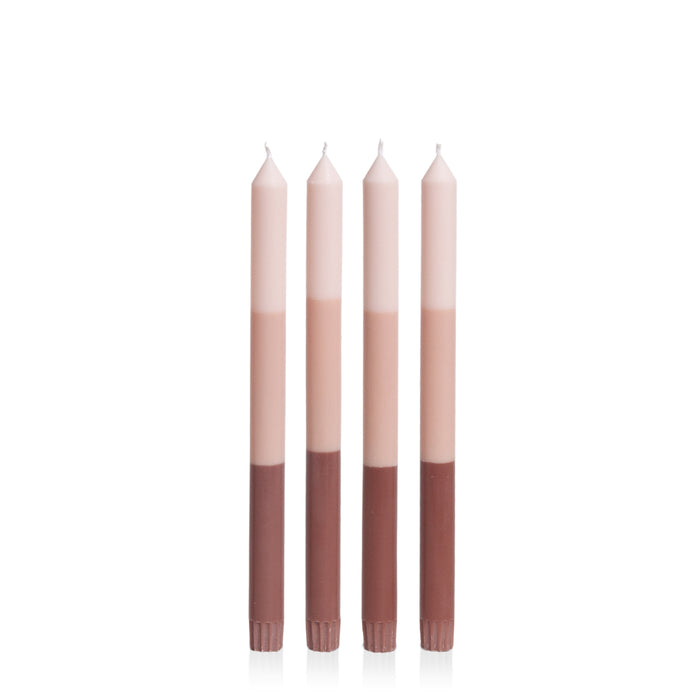 Dolce Toffee 30cm Layered Dinner Candles Pack of 4