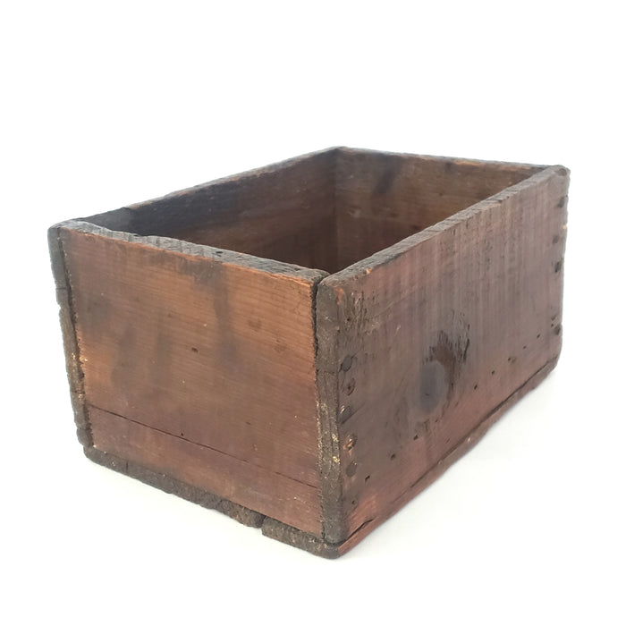 Early Rustic Wooden Rectangular Box Sardine Advertising From Maine