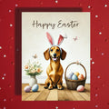 Easter Dachshund Greeting Card – Cute Bunny Ears Dog Spring Greeting