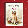Easter Golden Retriever Greeting Card – Bunny Ears Dog Spring Greeting