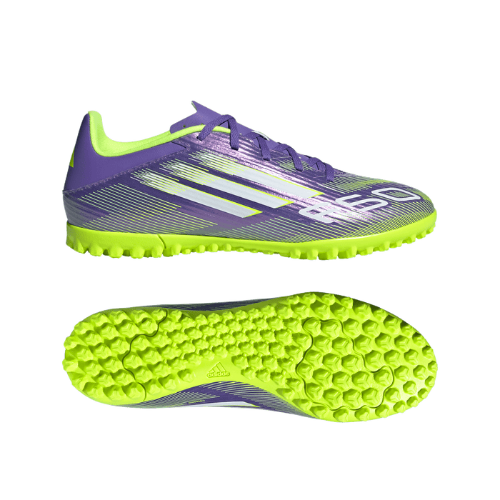 adidas F50 CLUB Artificial Turf Soccer Shoes | Purple Rush / Cloud White / Lucid Lemon | Men's
