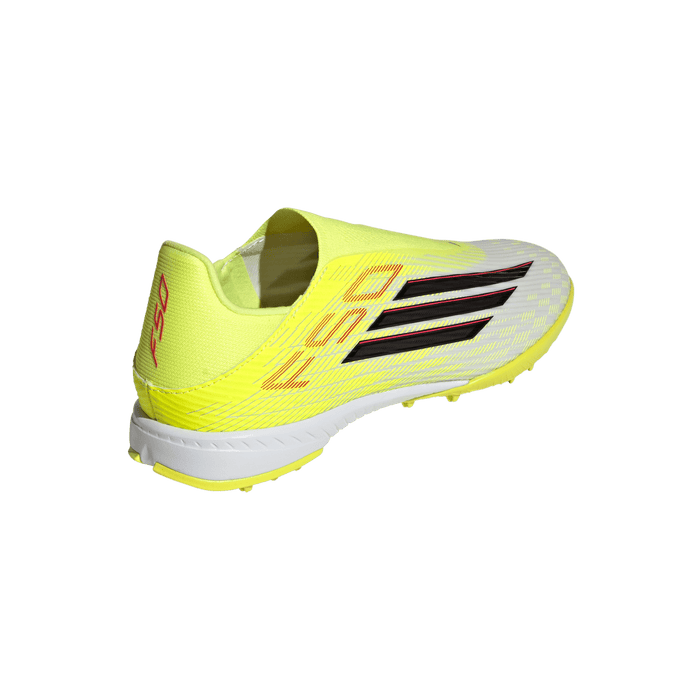 adidas F50 League Laceless Turf  Soccer Shoes | Team Solar Yellow 2 / Core Black / Lucid Rec | Men's
