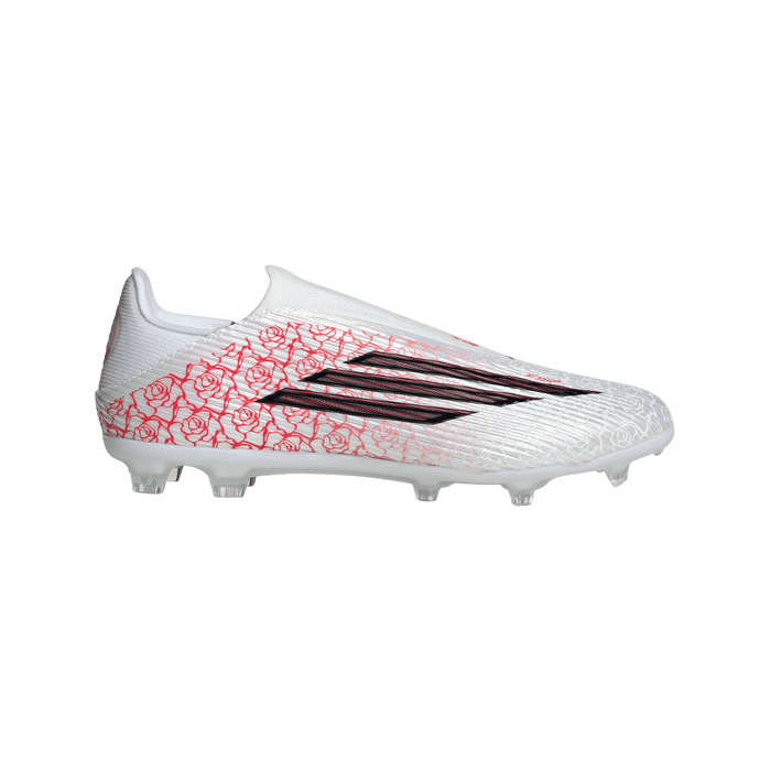 adidas F50 LEAGUE LAMINE YAMAL Laceless Firm Ground / Multi Ground Soccer Cleats | Cloud White / Core Black / Lucid Red | Men's