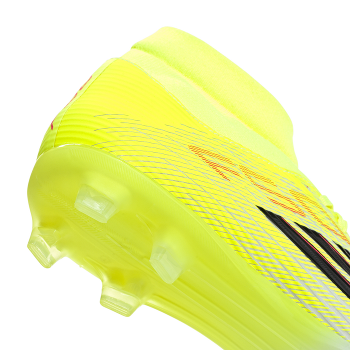 adidas F50 LEAGUE Mid Cut Firm Ground / Multi Ground Soccer Cleats | Team Solar Yellow 2 / Core Black / Lucid Red | Men's