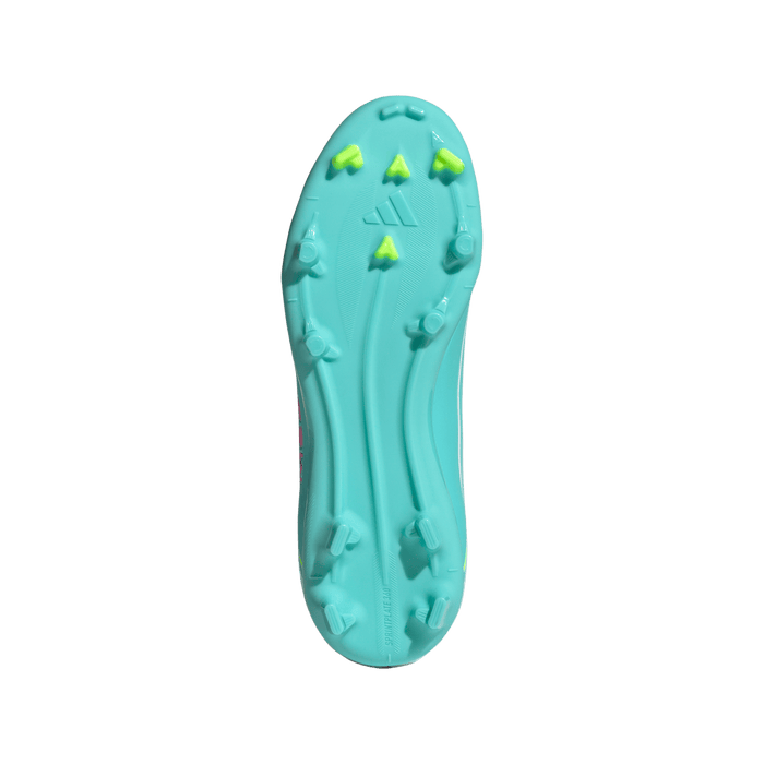 adidas F50 Messi League Firm/Multi-Ground Cleats | Cloud White / Lucid Pink / Flash Aqua | Kid's