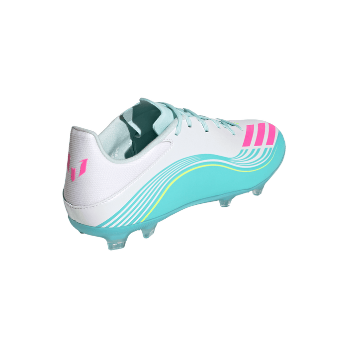 adidas F50 MESSI LEAGUE Firm/Multi-Ground Cleats | Cloud White / Lucid Pink / Flash Aqua | Men's