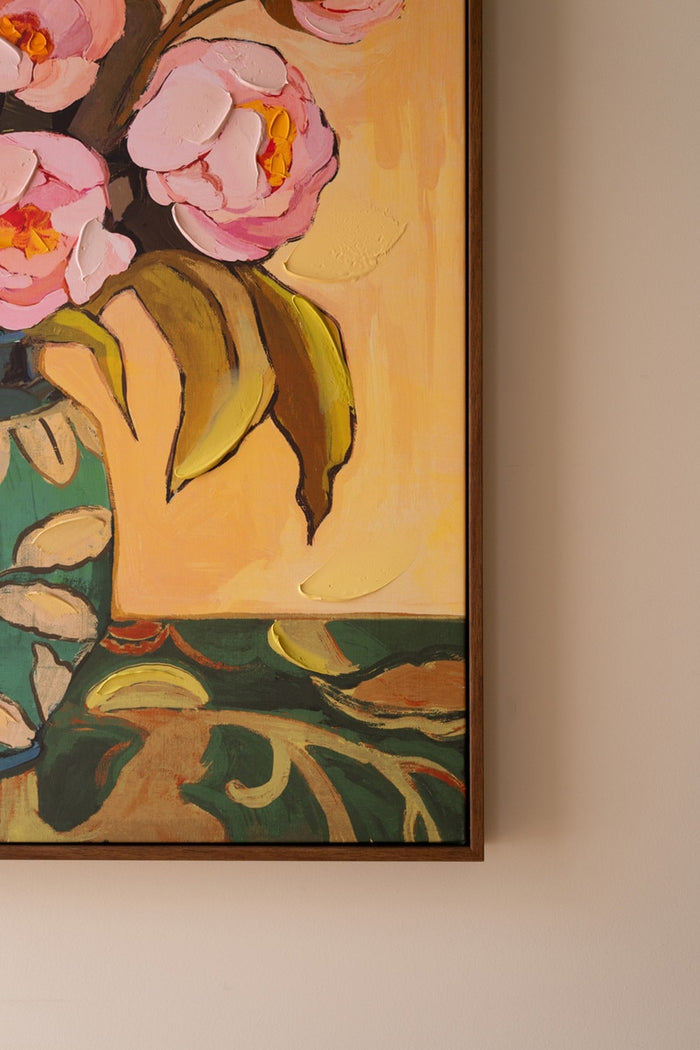 Framed Peonies in a Vase Painting