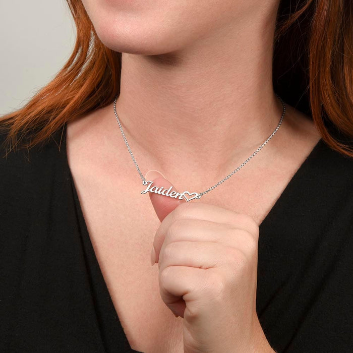 Friend Gift, Name Necklace: Because Of You