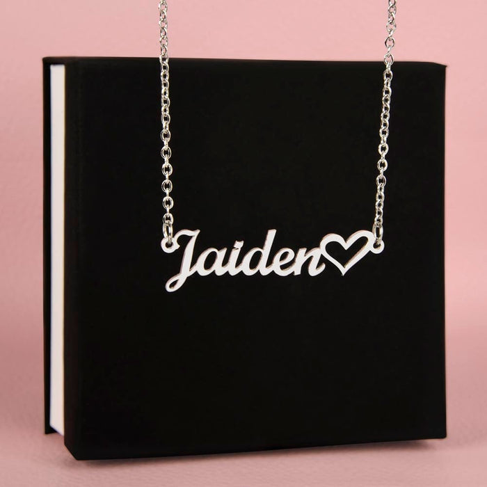 Friend Gift, Name Necklace: Because Of You