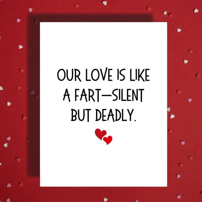 Funny Love Card Our Love Is Like A Fart Romantic Joke Card For Partner
