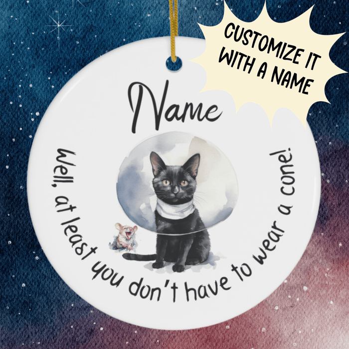 Get Well, Personalized Ceramic Ornament: Well, At Least...Cat