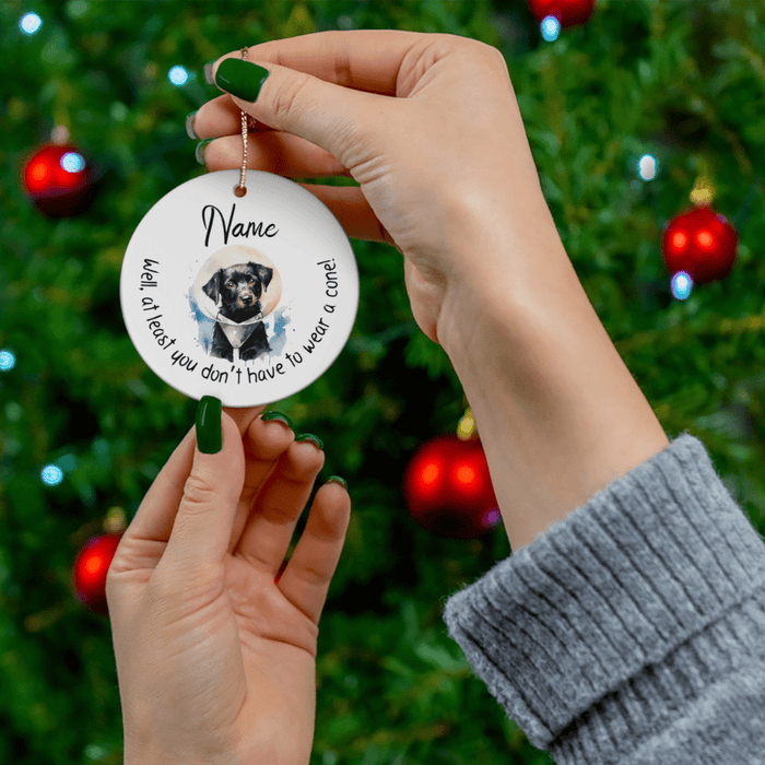 Get Well, Personalized Ceramic Ornament: Well, At Least...Dog