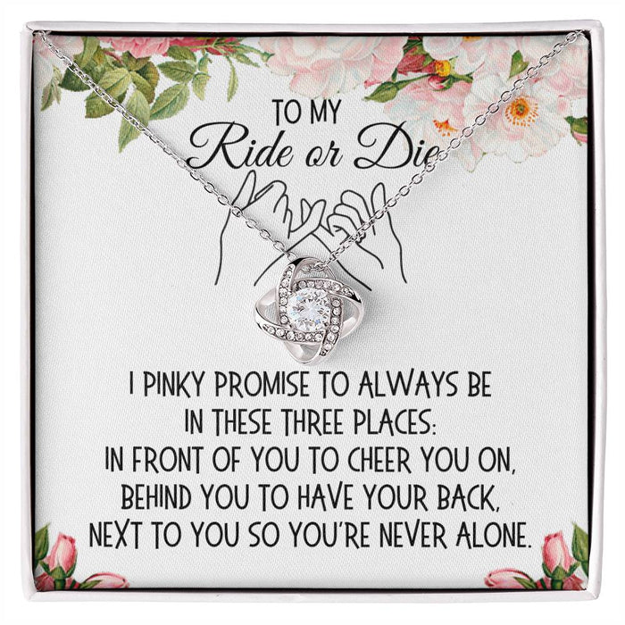 Gift for Her, Love Knot Necklace: I Pinky Promise