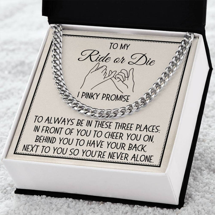 Gift for Him, Link Chain Necklace: I Pinky Promise