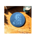 Gnome Biker Female Skull Face Bandana- Slate Coaster Round