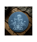 Gnome Biker with Skull Bandana -Slate Coaster Round
