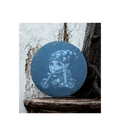 Gnome Female Motorcycle Rider Skull Bandana-Slate Round Coaster