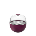 KeepCup Go Bowl Luxe with Dome Lid in Mulberry, featuring a deep plum-coloured stainless steel base with silver rim and clear domed lid with matching Mulberry press-fit closure, shown against a white background.
