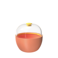 KeepCup Go Bowl Original M 550ml in Clay, featuring a rounded clay coloured base with a clear domed lid and lemon vent, shown from a front angle against a white background.