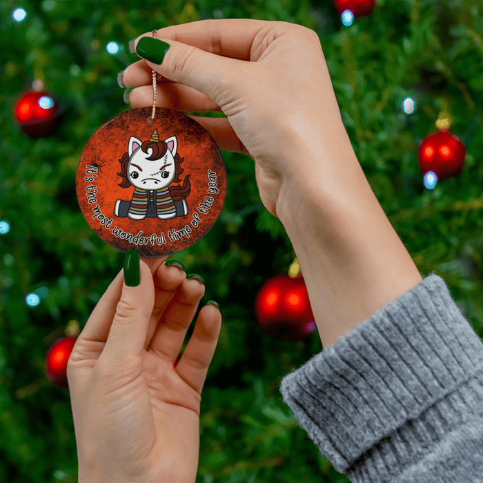 Halloween Ceramic Ornament: Unicorn Chuck