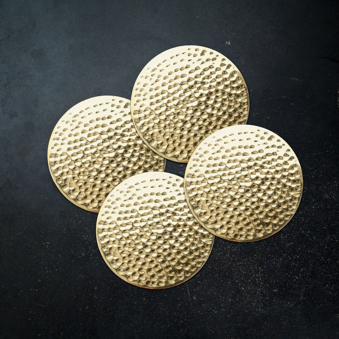 HAMMERED BRASS COASTERS