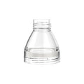 Clear plastic Helix Light Bottle Extension component shown against a white background, featuring a tapered conical shape with threaded neck opening and a frosted band around the lower section.
