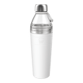 KeepCup Helix Bottle Clear Top 770ml in White, shown at a slight angle against a plain white background, featuring a stainless steel cap with carry loop, clear upper section, and white insulated lower body with embossed KeepCup logo.