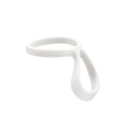 KeepCup Helix Bottle Carry Loop in Bone, a flexible white silicone strap with an oval handle and circular attachment ring, shown at an angle against a plain white background.