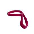 KeepCup Helix Bottle Carry Loop in Burgundy, shown at an angle against a white background, featuring a circular ring with an attached flexible loop handle made from smooth silicone.