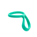 KeepCup Helix Bottle Carry Loop in Frost, a teal silicone accessory featuring a circular ring that fits around a bottle neck with an attached loop handle for easy carrying, shown at an angle against a white background.