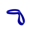 KeepCup Helix Bottle Carry Loop in Electric Blue, shown at an angle against a white background, featuring a circular ring with an integrated flexible loop handle made from blue silicone.