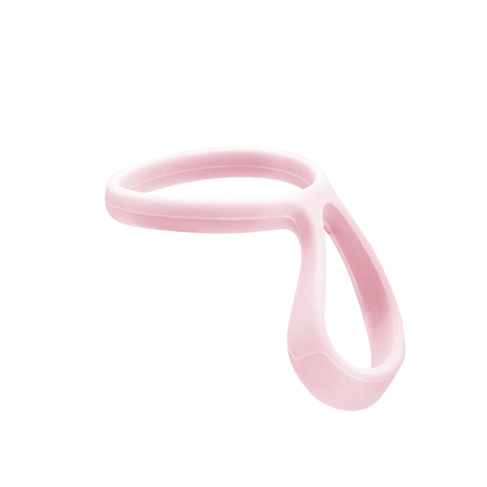KeepCup Helix Bottle Carry Loop in Pashmak Pink, shown at an angle against a white background, featuring a circular top ring connected to an elongated lower loop designed for easy carrying.
