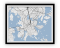 Helsinki Map Print - Choose your color