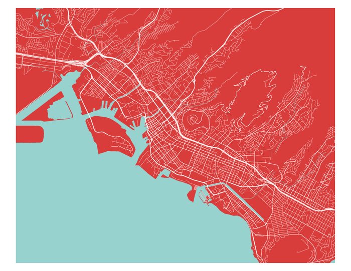 Honolulu Map Print - Choose your color