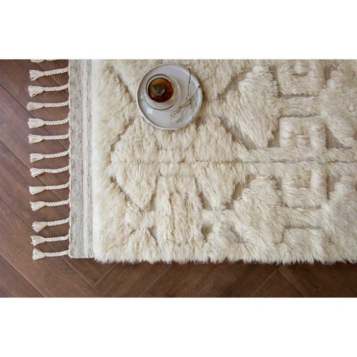 Rugs by Roo Loloi Hygge Oatmeal Ivory Area Rug in size 4' 0" x 6' 0"