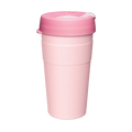 KeepCup Thermal L 16oz in Pashmak Pink, featuring a light pink stainless steel body with a darker pink press-fit lid and sipper, shown in a straight-on product shot against a white background.