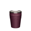 KeepCup Thermal Stainless Steel Cup Base in Merlot, M 12oz size, shown against a white background. The deep burgundy exterior features an embossed KeepCup logo, with a visible stainless steel interior rim.