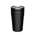 KeepCup Thermal Stainless Steel Cup Base in Black, L 16oz size, shown in a straight-on product shot against a white background, featuring the embossed KeepCup logo on the matte black exterior and visible stainless steel interior rim.