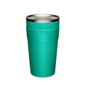 KeepCup Thermal Stainless Steel Cup Base in Frost Green, L 16oz size, shown from a front angle against a white background, featuring the embossed KeepCup logo on the band and stainless steel interior rim visible at the top.