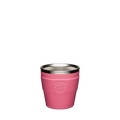 KeepCup Thermal Stainless Steel Cup Base in Blush, XS 6oz size, shown against a white background. The pink exterior sleeve features an embossed KeepCup logo, with the stainless steel interior rim visible at the top.