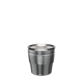 Thermal Stainless Steel Cup Base in Nitro colour, shown from a front angle displaying the brushed silver finish and embossed KeepCup logo on the lower section.
