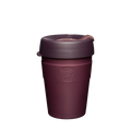 KeepCup Thermal M 12oz in Alder, featuring a deep burgundy stainless steel cup body with a darker plum-coloured lid and sipper, shown against a plain white background.