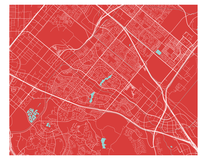 Irvine Map Print - Choose your color