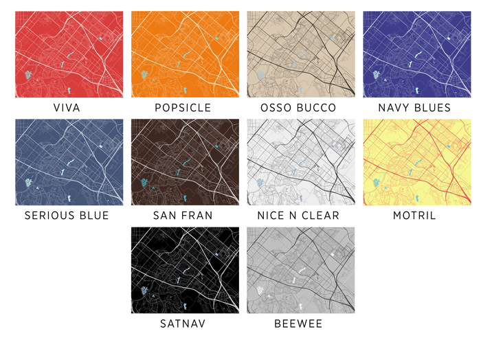 Irvine Map Print - Choose your color