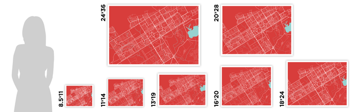 Islamabad Map Print - Choose your color